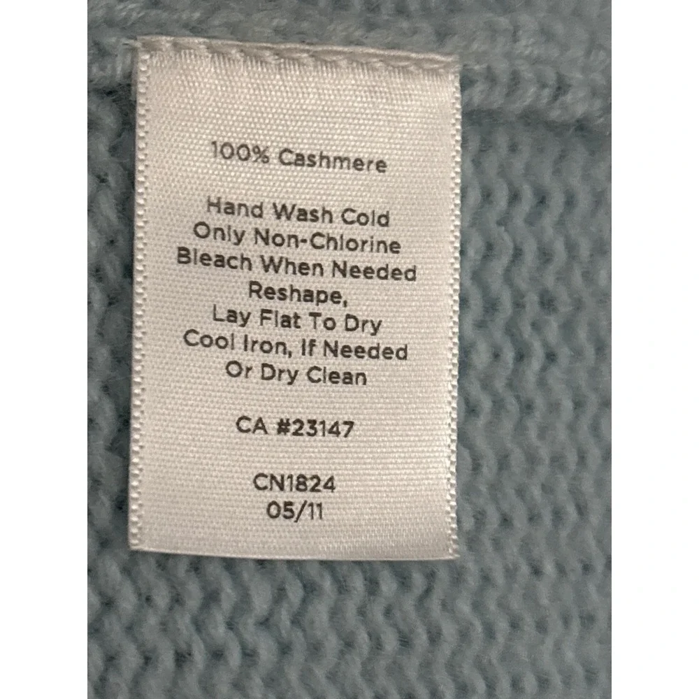Talbots Petites 100% Pure Cashmere Open Front Shawl Collar Cardigan Blue P A1105 - Picture 4 of 4